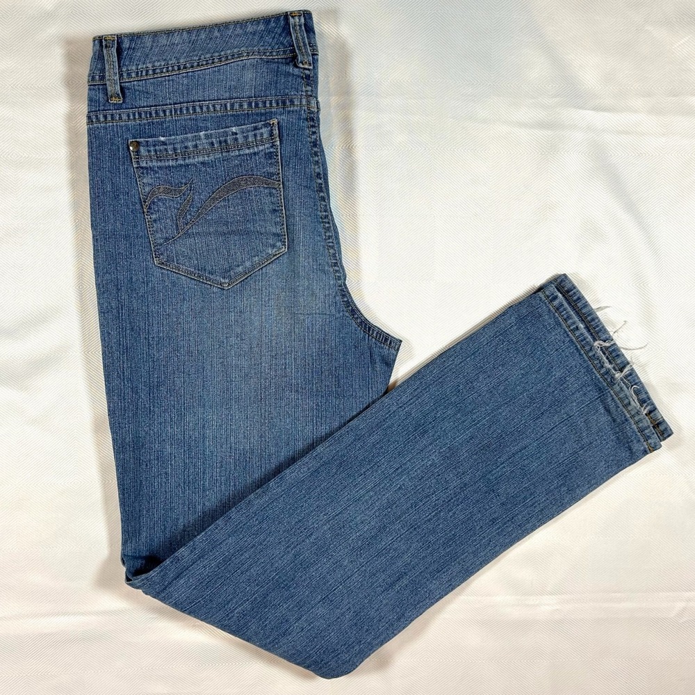 L.E.I. Straight Mid Rise Blue Medium Wash Jeans Size 10 - Y2K Vintage VHTF